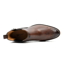 Load image into Gallery viewer, Brogue Chelsea Boots Brown
