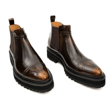 Load image into Gallery viewer, Brogue Platform Chelsea Boot
