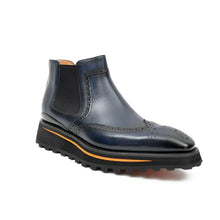 Load image into Gallery viewer, Brogue Thick-Soled Chelsea Boot 2891 Blue
