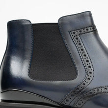 Load image into Gallery viewer, Brogue Thick-Soled Chelsea Boot 2891 Blue
