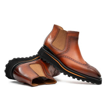 Load image into Gallery viewer, Brogue Thick-Soled Chelsea Boot 2891 Brown

