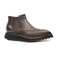 Load image into Gallery viewer, Brogue Thick-Soled Chelsea Boot 2891 Coffee
