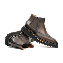 Load image into Gallery viewer, Brogue Thick-Soled Chelsea Boot 2891 Coffee
