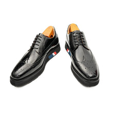 Load image into Gallery viewer, Brogue Wingtip Derby Black Platform Shoe
