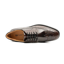 Load image into Gallery viewer, Brogue Wingtip Derby Burgundy Platform Shoe
