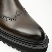 Load image into Gallery viewer, Brown Brogue Leather Chelsea Boots
