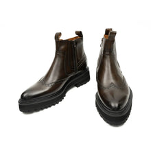 Load image into Gallery viewer, Brown Brogue Leather Chelsea Boots

