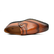 Load image into Gallery viewer, Brown Brogue Monk Shoes With Chunky Sole
