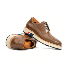 Load image into Gallery viewer, Brown Brogue Shoes with Colorful Sole
