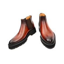 Load image into Gallery viewer, Brown Burnished Leather Chelsea Boot
