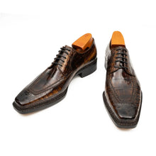 Load image into Gallery viewer, Brown Crocodile Derby Shoes Goodyear Norwegian 8014

