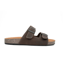 Load image into Gallery viewer, Brown Double - Strap Buckle Slide Sandals
