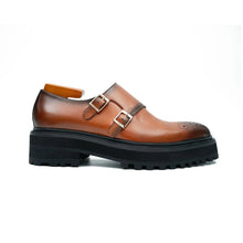 Load image into Gallery viewer, Brown Dual-Buckle Chunky Sole Brogues
