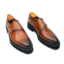 Load image into Gallery viewer, Brown Dual-Buckle Chunky Sole Brogues
