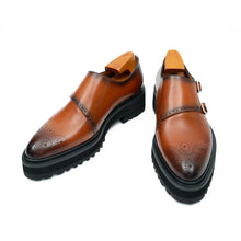 Load image into Gallery viewer, Brown Dual-Buckle Chunky Sole Brogues
