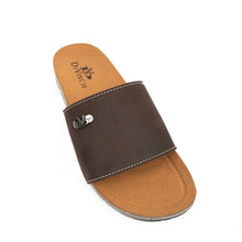 Load image into Gallery viewer, Brown Single - Strap Slide Sandals
