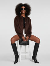 Load image into Gallery viewer, Brown Stand-Up Collar Jacket For Women, Gramercy, BYMANYC New York.
