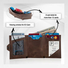 Load image into Gallery viewer, Verona Front Pocket Trifold Leather Wallet
