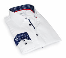 Load image into Gallery viewer, Jonas  Button-Up Shirt With Contrast Details // White  // Contemporary Fit (Regular)- final sale
