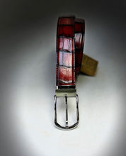 Load image into Gallery viewer, Style: Maurice Alligator Belt-Burgundy
