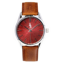 Load image into Gallery viewer, Burgundy Sunburst Watch
