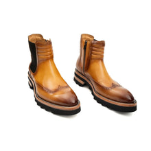 Load image into Gallery viewer, Burnished Brogue Platform Chelsea
