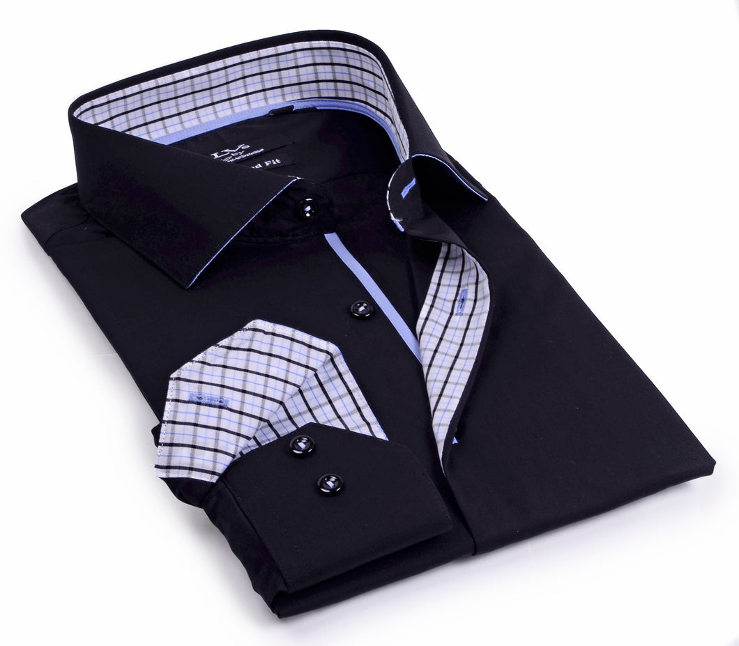 Button-Up Shirt //  - Tailored Fit - contrast  trimming - final sale