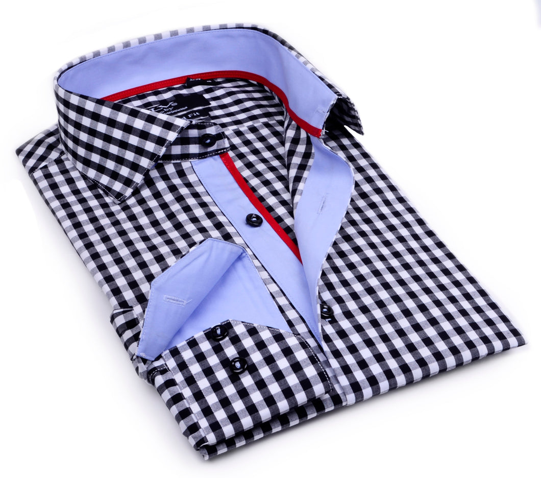 Button-Up Shirt //  - Tailored Fit - contrast  trimming - final sale