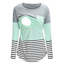 Load image into Gallery viewer, Maternity Nursing T-Shirt with Stitching and Long Sleeves - # BAGE211510102-NURSG
