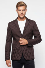 Load image into Gallery viewer, Slim Fit Brown Quilted Blazer - Wessi
