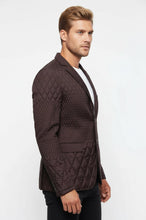 Load image into Gallery viewer, Slim Fit Brown Quilted Blazer - Wessi
