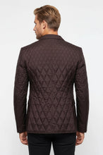 Load image into Gallery viewer, Slim Fit Brown Quilted Blazer - Wessi
