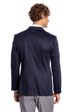 Load image into Gallery viewer, Navy Blue Plain Slim-Fit Jacket - Wessi
