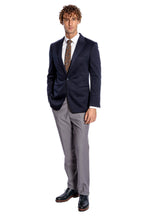 Load image into Gallery viewer, Navy Blue Plain Slim-Fit Jacket - Wessi
