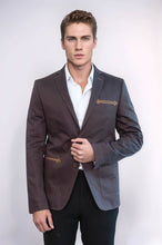 Load image into Gallery viewer, Double Button Mono Lapel Bag Pocket Cotton Brown Jacket-Wessi
