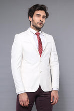 Load image into Gallery viewer, Chest Zippered Detail Cream Linen Jacket | Wessi

