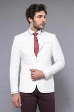 Load image into Gallery viewer, Chest Zippered Detail Cream Linen Jacket | Wessi
