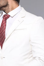 Load image into Gallery viewer, Chest Zippered Detail Cream Linen Jacket | Wessi
