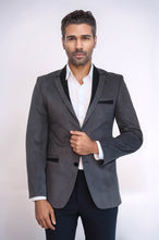 Load image into Gallery viewer, 2 Buttons Pocket Piping Velvet Grey Jacket
