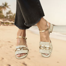 Load image into Gallery viewer, Women's Square Heel Buckle Strap Open Toe Sandals | Casual Summer Suede Sandals

