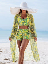 Load image into Gallery viewer, Multi-Color Print Bikini Three-Piece Set – Padded Swimwear for Women
