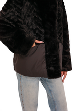 Load image into Gallery viewer, Kaia Eco-Fur Down Fill Coat in Black
