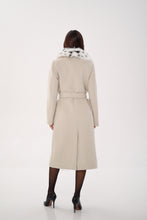 Load image into Gallery viewer, Genuine Arctic Fox Virgin Wool Wrap Coat
