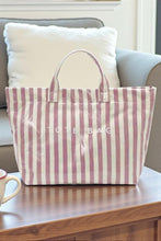 Load image into Gallery viewer, SC - ETA 2/24 - Pink and Beige Striped TOTE BAG
