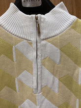 Load image into Gallery viewer, Stacy Adams 5104 Yellow/White Geometric Print Sweater | Quarter Zip
