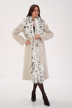 Load image into Gallery viewer, Genuine Arctic Fox Virgin Wool Wrap Coat
