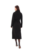 Load image into Gallery viewer, Cambridge Comfort Wraparound Wool Cashmere Coat in Black
