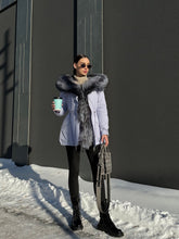 Load image into Gallery viewer, Genuine Silver Fox Fur Trim Rabbit Fur Insulated Parka
