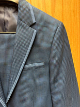 Load image into Gallery viewer, Moda Color Exclusive Dark Blue Houndstooth 1-Button 100% Wool 2-Piece Turkish Slim Fit Suit
