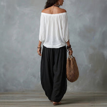 Load image into Gallery viewer, Women's One-Shoulder T-Shirt &amp; Wide-Leg Pants Two-Piece Set — Urban Casual Outfit
